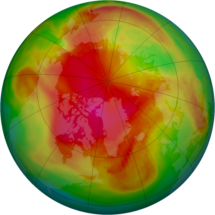 Arctic ozone map for 05 March 1989